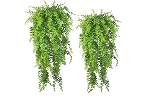 HJDJBD 2 Stück Terrarium Deko,Pflanzen,Hängepflanze Zubehör,Künstliche Hängende Reptilien Tank Lebensraum Dekorationen,Hängepflanzen,Kunstpflanzen,für Bartdrachen,Eidechsen,Geckos,Schlange,Haustiere,Aquarium