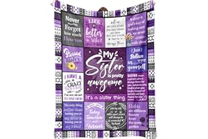 SECOGM Sister Gifts Blanket, Sister Birthday Gifts, Unique Sisters Gift for My Dear Sis on Mother's Day Christmas - Sisters Purple Throw Blanket (50 * 60in)