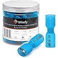 150 PCS Wirefy Female Spade Connectors - Heat Shrink Spade Connector Kit - Quick Disconnect Wire Connectors - Electrical Spade Terminals - Blue 16-14 Gauge