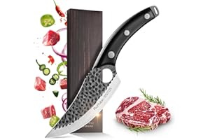 Ruffulon Couteau Japonais, Couteau Cuisine Professionnel,Couteaux de Cuisine en Acier Inoxydable,Utilisé Pour Couper,Sans os et Couper,Avec Poignée Full Tang,Noire Couteau Chef