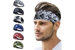 DOINEUFL Sport-Stirnband für Herren 6-teilig – Hochwertiges Haarband Herren mit atmungsaktiver, stretchiger Schweißabsorption & 6 trendigen Designs, ideal für Fitness, Laufen & Sport