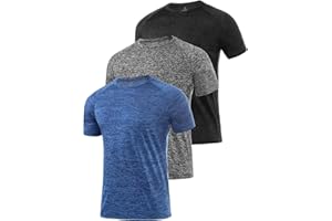 Star Vibe 3 Stücke trockene T-Shirts für Herren Schwitzen Sport T-Shirts Sport Fitness-Sportkleidung Kurze Ärmel Fitness-Studio Sport-Shirt