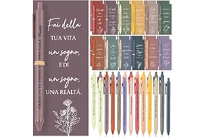 Tenare Set da 24 Pezzi Regali di Ringraziamento per i Colleghi Inclusi 24 Penne a Sfera Ispiratrici e 24 Biglietti Motivazionali Idea Regalo per Amici, Colleghi, Natale Ringraziamento o Addio 12 Stili