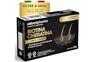 CISBANI PHARMA Biotina Cheratina - Integratore Capelli e Rinforzante per Unghie, con Zinco e Selenio - 200 Compresse da 100 mg, Oltre 6 Mesi di Scorta - Senza Glutine e Lattosio