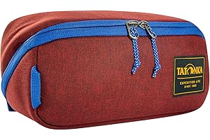 Tatonka Kosmetyczka Square Zip Pouch M (2 l) – rozkładana torba na pranie z 2 kieszeniami siatkowymi na zamek błyskawiczny, bez PFC/PFAS - 10 x 25 x 9 cm (Tango red)
