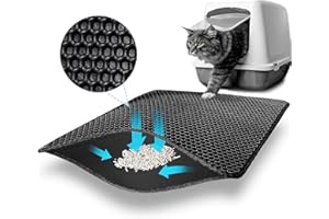 SUFANG Alfombra Gatos Arenero 30x45 cm Plegable Alfombra Arenero Gato Diseño de Doble Capa en Forma de Panal Material Impermeable Alfombrilla Arenero Gato Antideslizante Cat Litter Mat Fácil de Limpiar