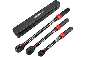 HASKYY Drehmomentschlüssel Set 1/4" 1/2" 1-10Nm 10-50Nm 20-200Nm 3tlg Fahrrad Motorrad Motor KFZ Industrie Auto Drehmoment Ratsche Knarre Schlüssel
