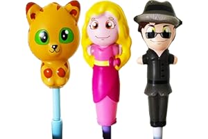 NINNA e MATTI Squeeze Pen - 3 Penne con Squishy da Schiacciare, Morbide e Divertenti (Matti Spia, Ninna Principessa, Burro)