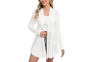 iClosam Cárdigan Largo de Casual para Mujer Talla Grande Chaqueta Chal Mujer Verano Outerwear Jersey Bolero Cárdigan Kimono Señoras Tops Ropa de Playa Camisolas y Pareos