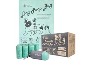Heart of Tafiti Hundekotbeutel, kotbeutel für hunde, kompostierbar, biologisch abbaubar, auslaufsicher - Beutel 23 x 33 cm, 70 Stück und Beutelspender