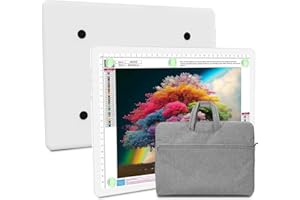 Elice Rechargeable A4 Light Pad with Carry Bag, Magnetic LED Light Board with Physical Button, Super Bright Diamond Art Light Pad, Ultra-Thin Light Box for Tracing, Weeding, Diamond Painting -White