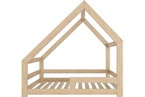 Need Sleep Letto casetta per bambini 90x180 cm con barriera anticaduta asimmetrico