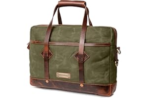 DRAKENSBERG Sacoche « Noah » pour homme, en toile cirée et cuir, imperméable, 10 l