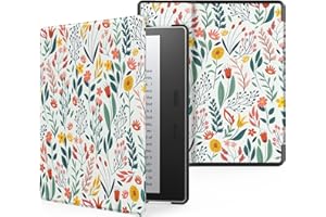 MoKo Case Fits All-New 7“ Kindle Oasis (9th and 10th Generation ONLY, 2017 and 2019 Release), Premium Ultra Lightweight Shell Cover with Auto Wake/Sleep - Flowers