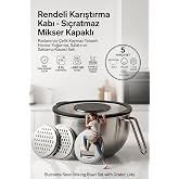 &Ccedil;ok Ama&ccedil;lı Rendeli Paslanmaz &Ccedil;elik Karıştırma Kabı - Sı&ccedil;ratmaz Mikser Kapağı ve Saklama Kasesi 4.5L 723130