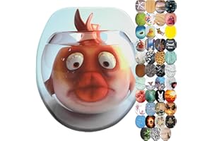 Sanilo WC-Sitz mit Absenkautomatik l Hochwertiger Toilettensitz aus Holz l Toilettendeckel in verschiedenen Motiven (Goldfisch)