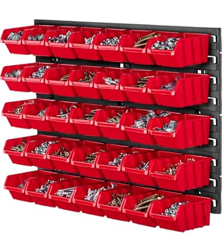 Sistema Di Archiviazione Da Parete 82 Pezzi - Scatole Impilabili Per Garage E Officina - Foto 2