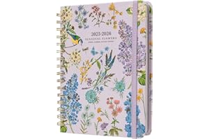 Kokonote A5 Academic Diary 2025-2026 Week To View - Seasonal Flowers | Academic Planner 2025-2026 With Stickers, Student Essentials For University, Back To School Supplies