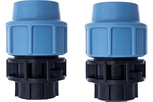 BFG Raccordo Idraulico MDPE per Tubi d'Acqua, Confezione da 2, Adattatori 32mm x 3/4" BSP Femmina, per Tubi in Plastica MDPE, 16 Bar, Temperatura Massima 45°C, Raccordi a Compressione