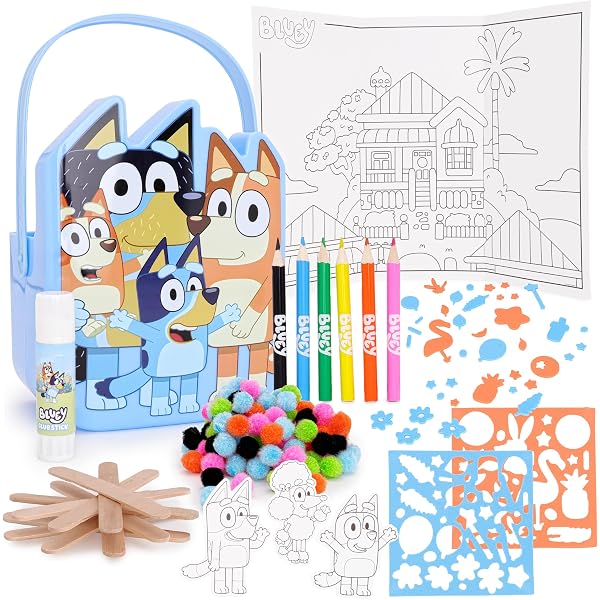 CERDÁ Bluey Kit Scolaire Trolley – Mallette à Roulettes Avec Coloriages, Crayons & Autocollants Officiels
