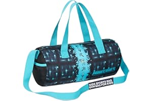 Minecraft Sac de Sport Enfant Sac de Voyage Gym et Piscine avec Bandoulière Réglable Idee Cadeau Ado Garcon (Bleu, 41x19x18cm)
