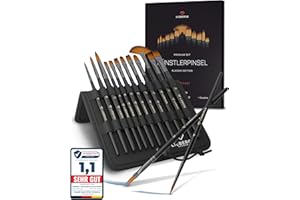 ‎LIEBERGE LIEBERGE Premium Pinselset Acrylfarben – 12 Pinsel ohne Haarverlust beim Malen – geeignet als Acryl Pinsel, Aquarellpinsel, Ölpinsel, Gouache (12)