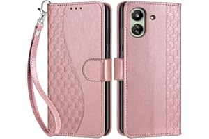 SIENIANLINE Funda para Xiaomi Redmi 13C 4G, Carcasa Libro con Tapa de Cuero Piel Billetera Case Flip Cover con Kickstand, Hebilla Magnetica, Ranuras para Tarjetas Carcasa para Xiaomi Redmi 13C 4G Funda (Oro Rosa)
