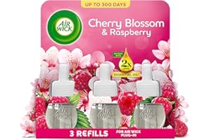 AIRWICK Air Wick Cherry Blossom & Raspberry Liquid Electrical Triple Refill 19ml, Lasts for up to 100 days per refill, Air Freshener
