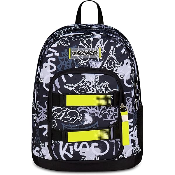 Portapenne Seven Scuola 2 Zip - Doppio Scomparto, Organizer, Verde Arancione, Per Bambini E Ragazzi