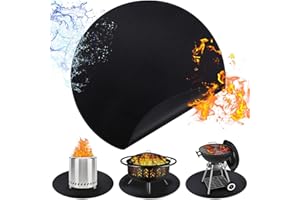 GETALONG Grand Tapis de brasero réutilisable pour terrasse/Tapis Ignifuge/Tapis de Braise/Tapis de Protection et de terrasse/Tapis Rond de 122 cm