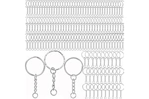 BETTERJONNY 150 Piezas Anillas Llaveros, Basicon Argollas para Llaveros Arandelas Llavero 25mm Anilla de Llavero con Cadena Anillo Llavero de Metal Anillas para Llaveros DIY Llaves Artesanías, 3 Estilos
