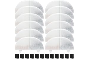 Hantoc 20 Stück Ersatzfilter für Trinkbrunnen, Katzenbrunnen 10 Stück Kohlefilter und 10 Stück Schaumfilter für 2L 20dB Katzenbrunnen WF20 Ersatzfilter mit Harz und Aktivkohle