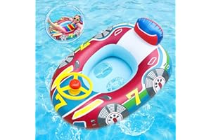 SUNSHINE SMILE Koło do pływania dla niemowląt w wieku 6-36 miesięcy, koło do pływania dla niemowląt, nadmuchiwane koło do pływania z kierownicą, koło do pływania dla niemowląt, pomoc w pływaniu dla niemowląt, koło do pływania dla dzieci