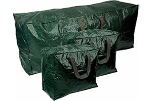 SUL Christmas tree storage bag 3pc Xmas Storage Bags Heavy Duty Tearproof Bags with Zip Carry Handles Waterproof Christmas Storage Decorations Bag Tree Christmas Accessories (Green)