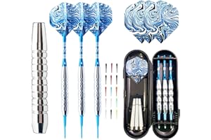 ZEUWETS 3 Piezas Dardos Punta de Plástico para Diana Electrónica, Dardos Diana Electronica de Profesionales con 15 Puntas Suave, 18g Dardos Diana Electronica de Profesionales, para Casa y Principiantes