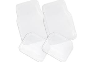 ZONETECH Zone Tech All Weather Full Rubber Clear Car Interior Floor Mats 4-Piece Set Clear Heavy Duty Car Interior Floor Mats