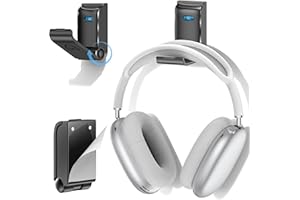 KOSKER Porta Cuffie Gaming da Gioco, Supporto Cuffie Gaming Universale Pieghevole, Stand Cuffie Muro Autoadesivo, Supporto Auricolari a Muro Adatto a Tutte le Dimensioni delle Auricolari, 1 Pezzo, Nero