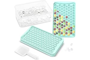 KICHLY 3 Cubiteras esféricas - Cubitera para congelador - Sin BPA - Ideal para enfriar cócteles, whisky, café. Fácil extracción (Blue, 104)