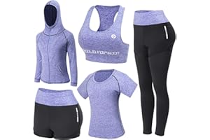 JULY'S SONG - Conjunto de yoga con 5 prendas, para correr, gimnasio, fitness