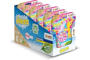 INKEE Badestreusel Galupy Unicorn Komplettes Verkaufsdisplay| 6x 100g Badesalz Kinder mit 4 Farbschichten- Mit Zuckerwatten-Aroma und Kakaobutter