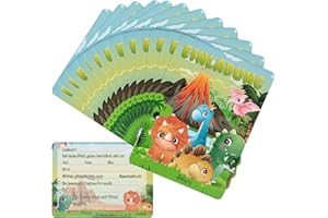 But Oswetf Children's Birthday Invitation Cards, Set of 12 Cartoon Invitation Cards, Children's Birthday Party Boys and Girls, German Birthday Invitation Cards for Children, Birthday Parties (Dinosaur