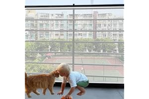 SUNJOY CASTLE Banister Guard-15ft X 3ft Thick Balcony Safety Net for Kids Pet Balcony Guard Balcony Netting for Pets Rail Net for Balcony Apartment Cat Netting Safety Netting for Railings Stair Guards (White)