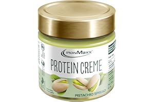 IronMaxx Crema de Proteína de Pistacho - 200g | Untable de Proteínas sin Azúcares | Textura Cremosa, Ideal para Batidos, Recetas Fitness y Diferentes Tipos de Dieta