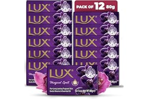 LUX Purple Magical Beauty Soap Bar - Indulgent Skincare for Face, Hands & Body - Enriched for Smooth, Radiant Skin - Gentle Daily Bath & Shower Soap w/Fresh Fragrance - Men & Women - 80g x 12