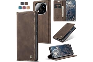 owlhold Funda Xiaomi Redmi Note 14 Pro 5G Carcasa Redmi Note 14 Pro Plus 5G [No para 4G] PU Piel [Tarjetas y Billetera][Soporte Plegable][Cierre Magnético] Libro Funda Xiaomi Poco X7 5G - Café