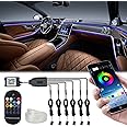 Callsky Interior Car Lights, Car Accessories 6 in 1 Car LED Strip Lights with Remote & APP Control, 315 inches Fiber Optic, Multicolor RGB Lighting Kits with Music Sync Mode, for Universal Car Lights
