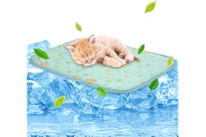 NWK Pet Cooling Mat - Ice Silk Cooling Mat for Dogs & Cats Portable & Washable Pet Blanket, Car Seats, Beds for Summer (Green Fruit, Small (50cm x 40cm x 0.75cm))