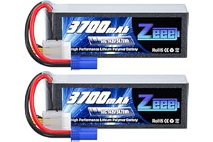 Zeee 4S Lipo Akumulator 14,8 V 3700 mAh 60C RC Akumulator ze złączem EC5 do UAV Drony FPV Rower szosowy Quadcopters Samolot Helikopter RC Boat RC Car (2 paczki)