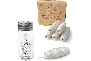 Nature Nerds - filo interdentale cerato candelilla naturale senza plastica in bottiglia di vetro - 6 bobine - 180 m