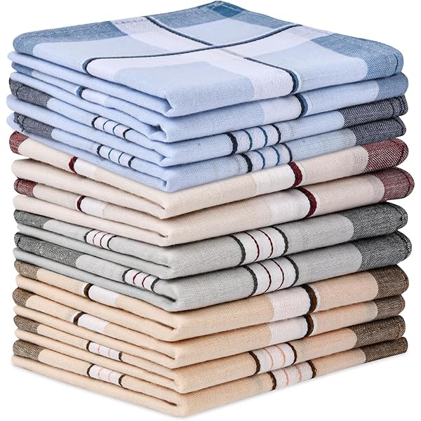 Pack 18 Fazzoletti In Cotone Uomo - Motivo A Quadri, 38x38 Cm, Eleganti E Pratici - Foto 7
